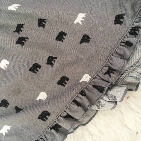 Xhiliration Grey Bear Print Womens Pajama Shorts - Picture 2 of 5